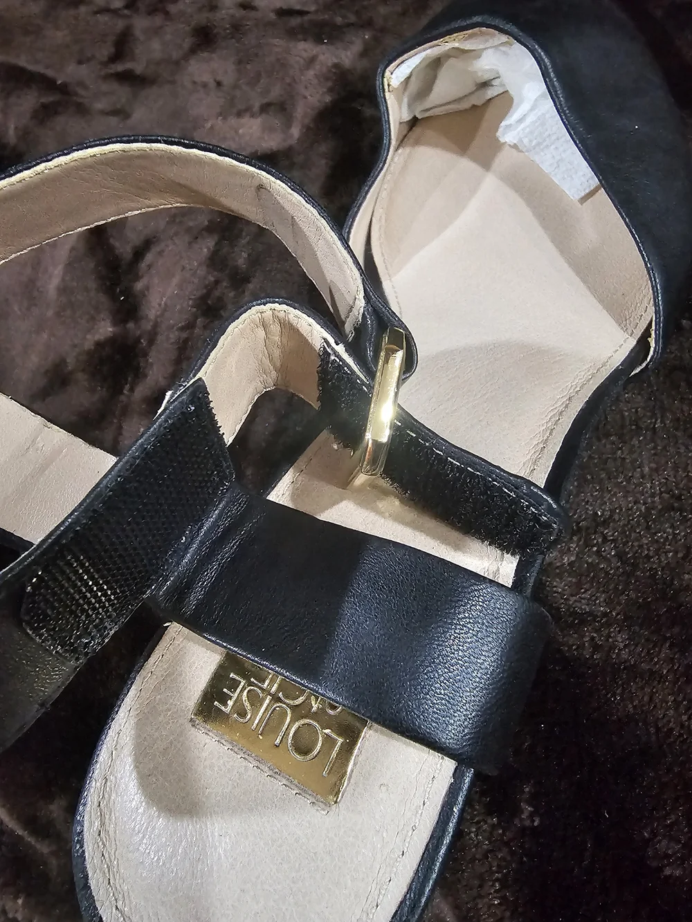 Louise et Cie Black Pointed Ankle-Strap Heels